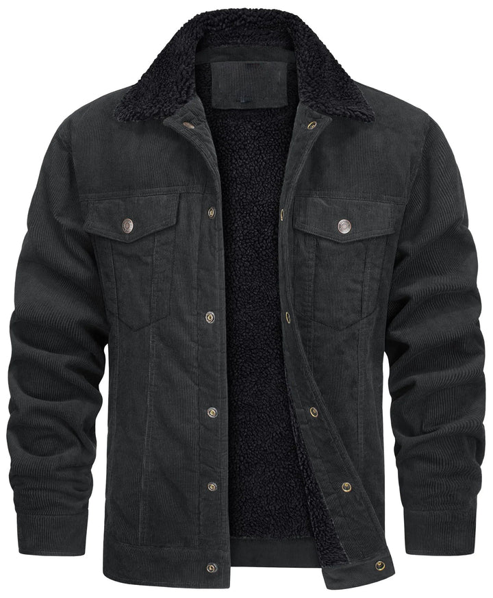 Men's Feeded Cord Jacket with Sherpa Collar for Ultimate Comfort