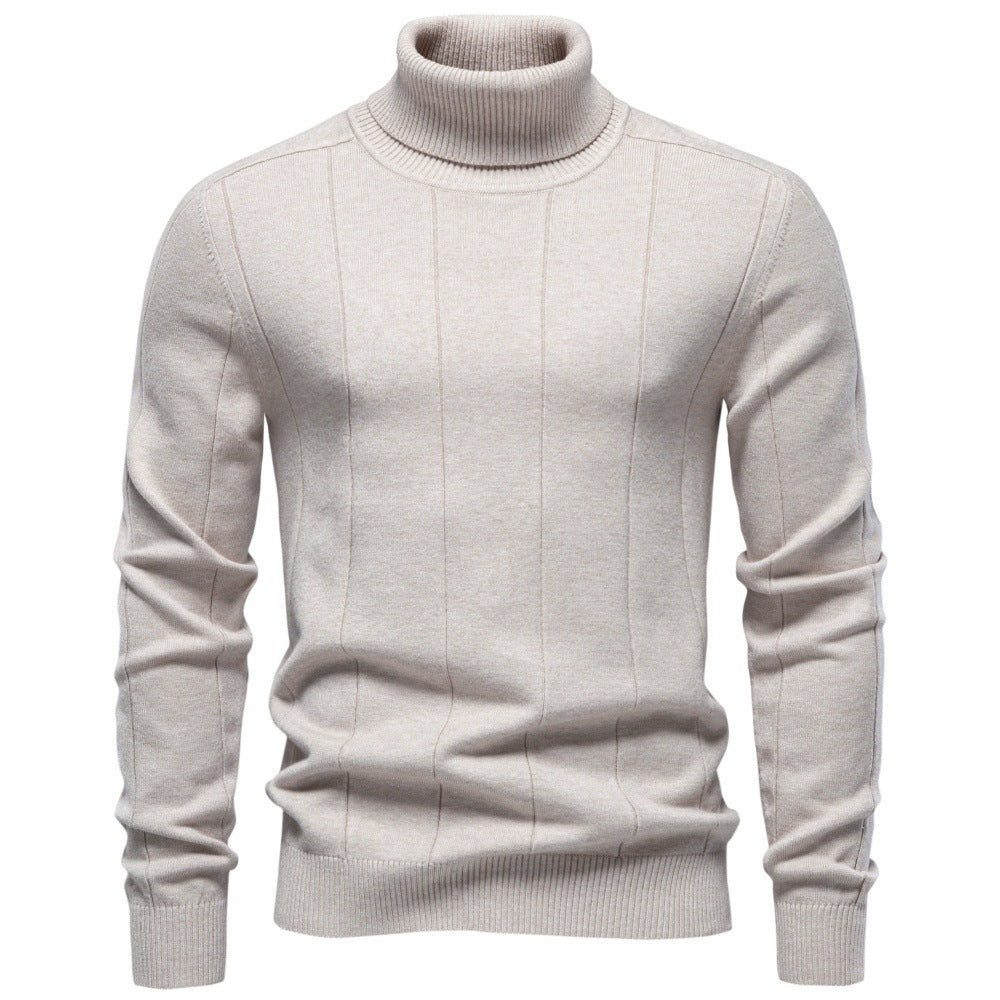 Men's Ribbed Turtleneck Knit Sweater