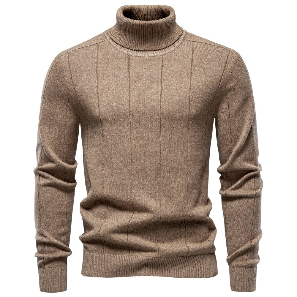 Men's Ribbed Turtleneck Knit Sweater
