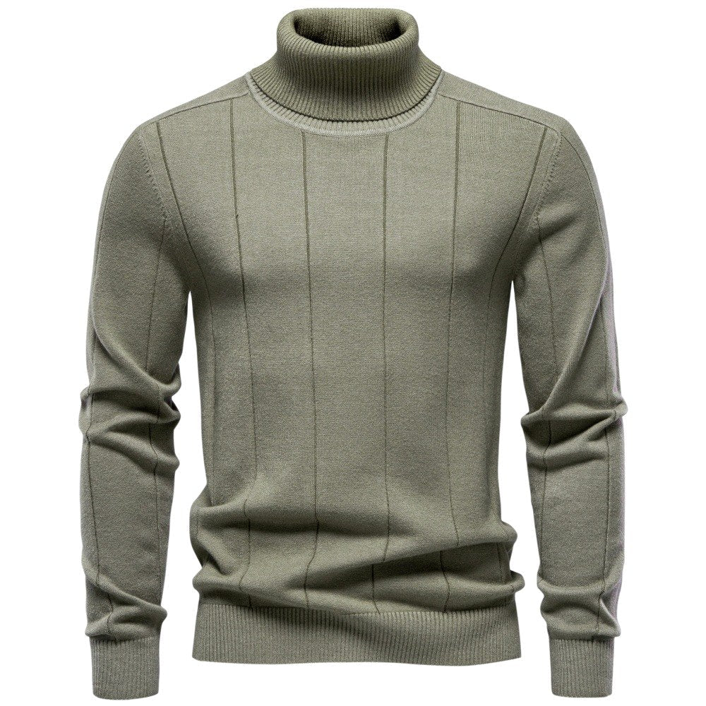 Men's Ribbed Turtleneck Knit Sweater