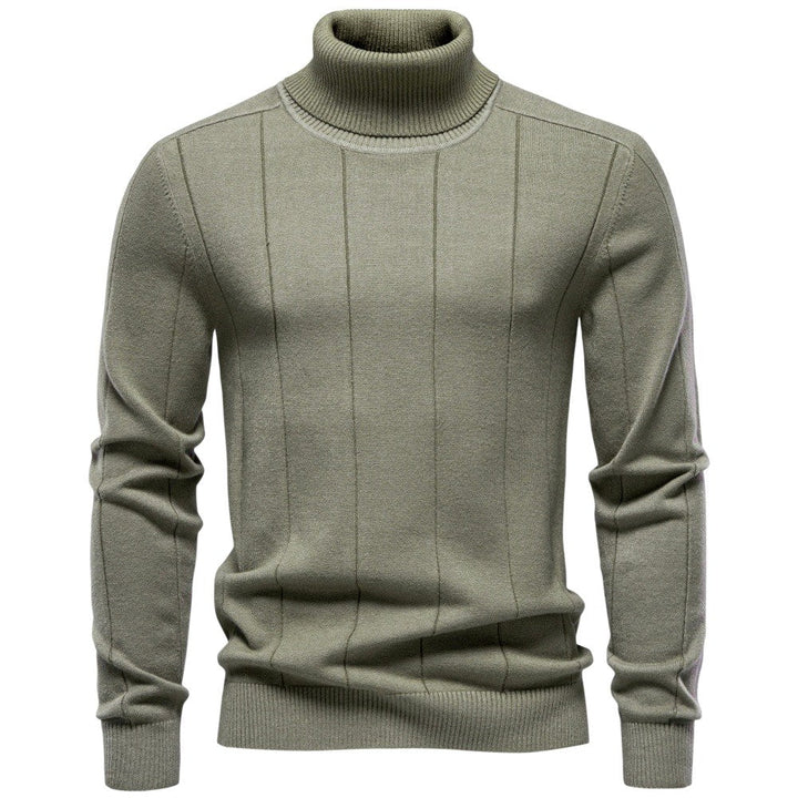 Men's Ribbed Turtleneck Knit Sweater