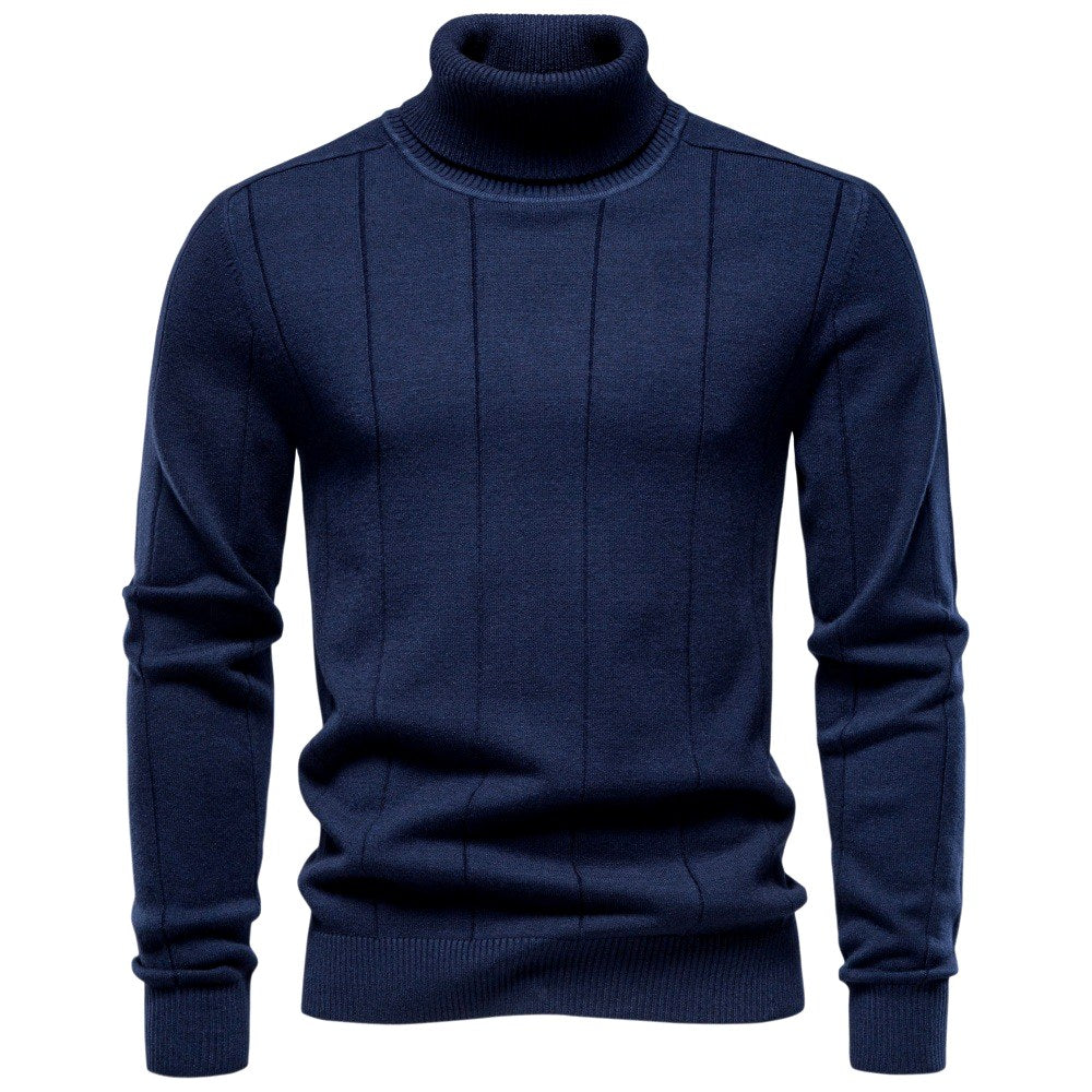 Men's Ribbed Turtleneck Knit Sweater