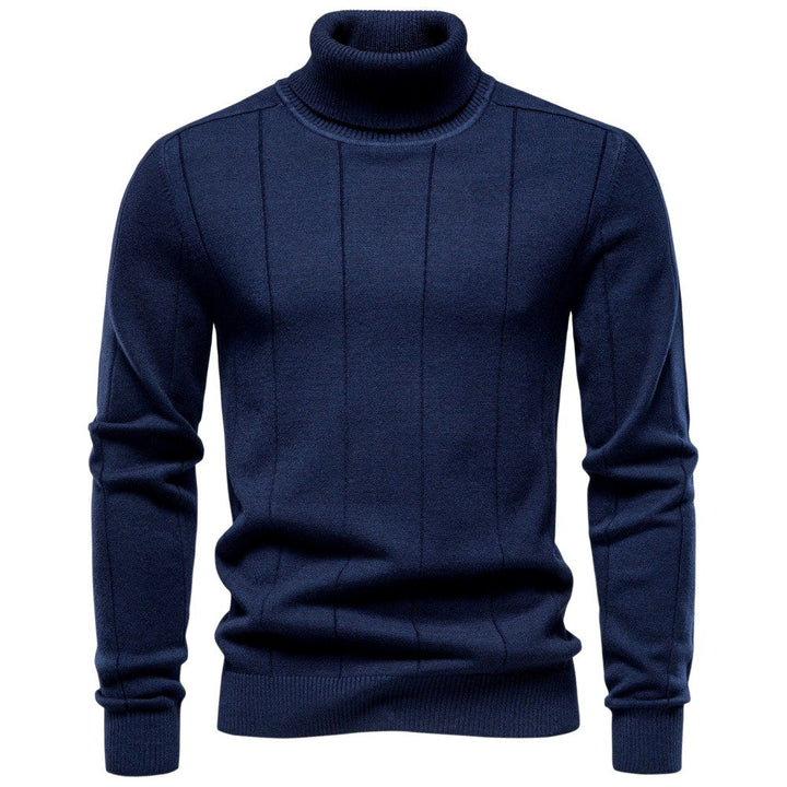 Men's Ribbed Turtleneck Knit Sweater