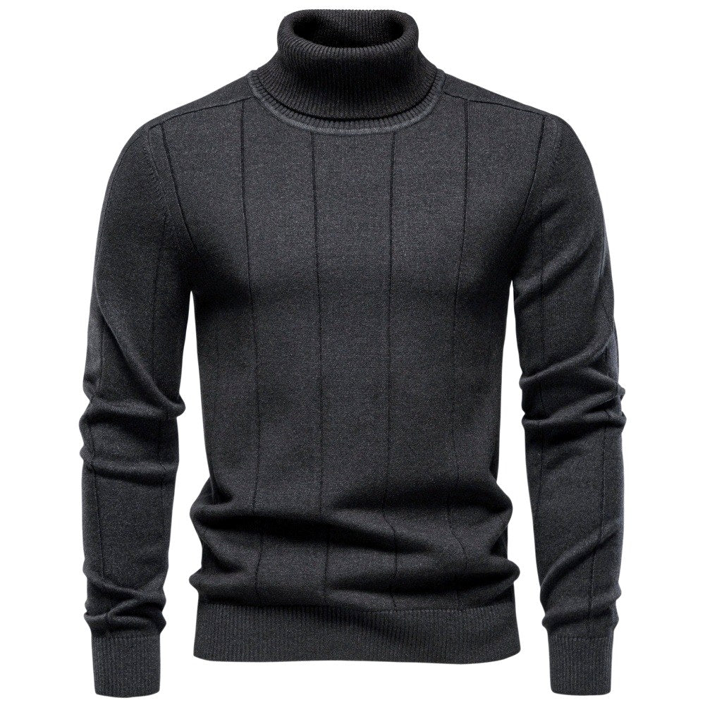 Men's Ribbed Turtleneck Knit Sweater