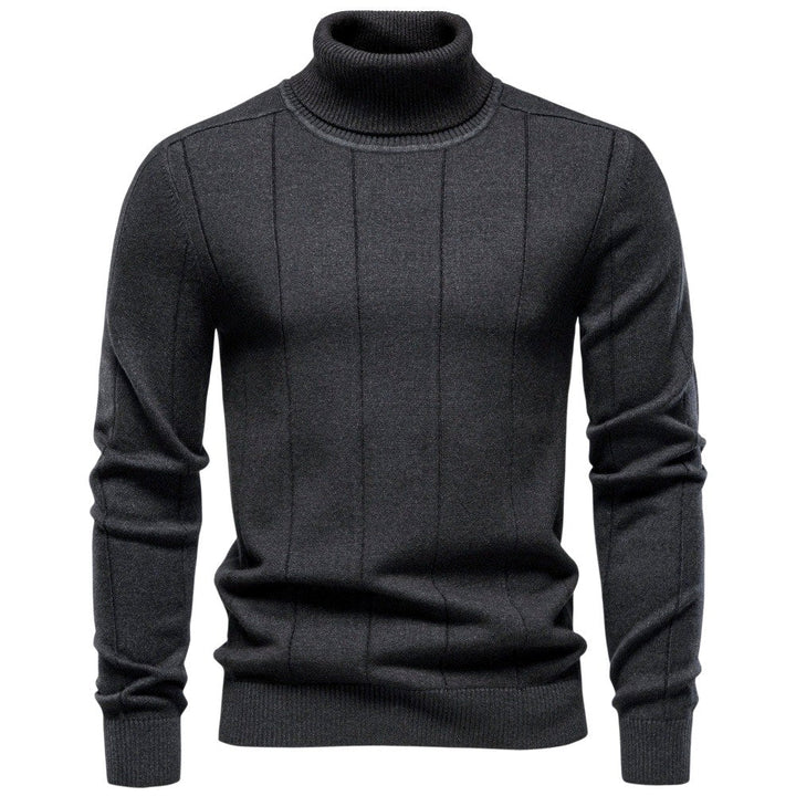 Men's Ribbed Turtleneck Knit Sweater