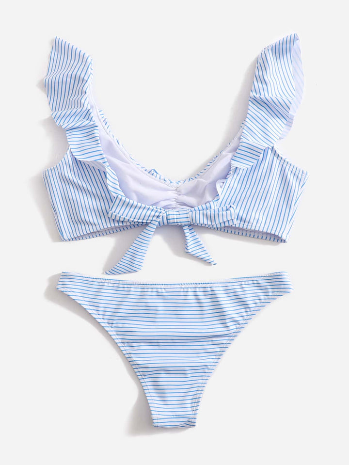 Lina | Women's Blue and White Striped Bikini
