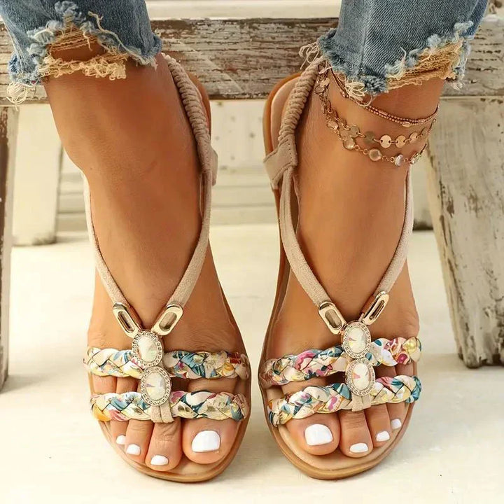Amira | Women's Boho Beaded Slip-On Summer Sandals