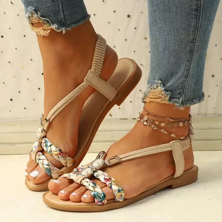 Amira | Women's Boho Beaded Slip-On Summer Sandals