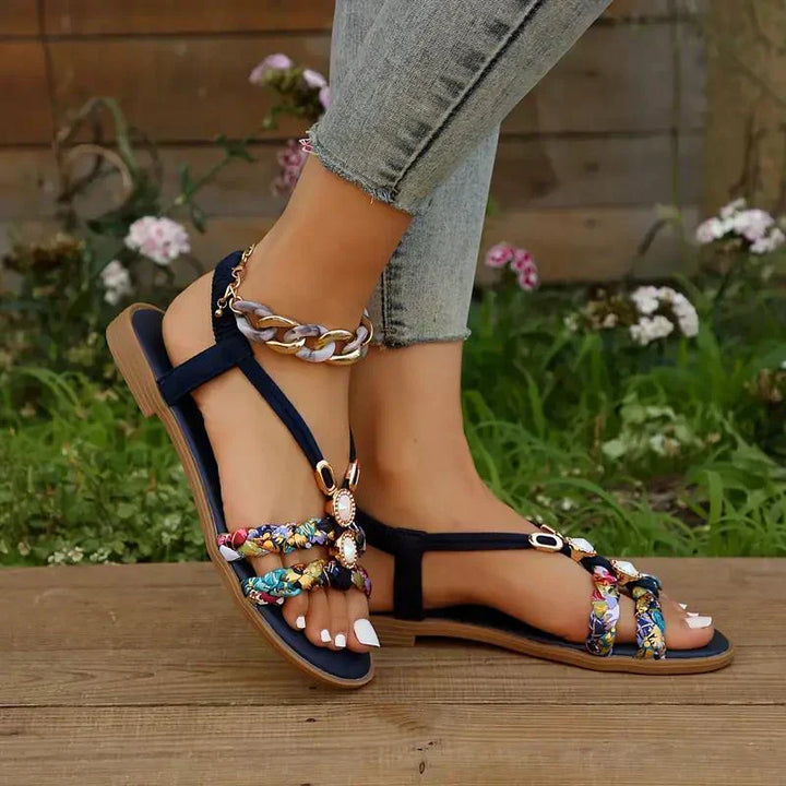 Amira | Women's Boho Beaded Slip-On Summer Sandals