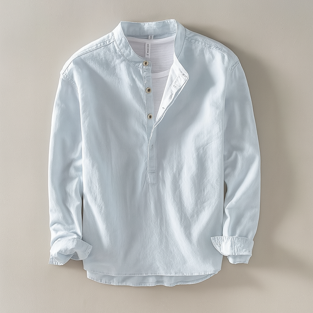Men's Long Sleeve Casual Henley Shirt