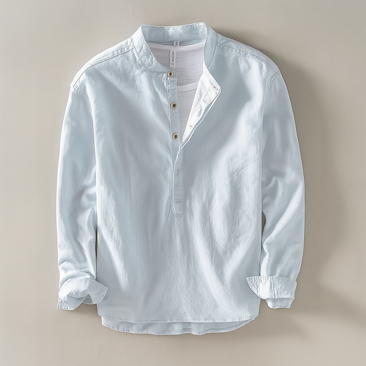 Men's Long Sleeve Casual Henley Shirt