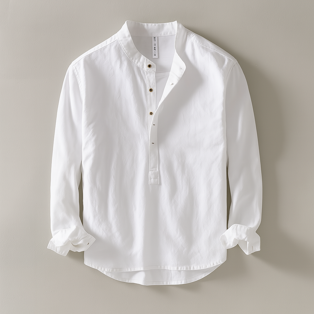 Men's Long Sleeve Casual Henley Shirt