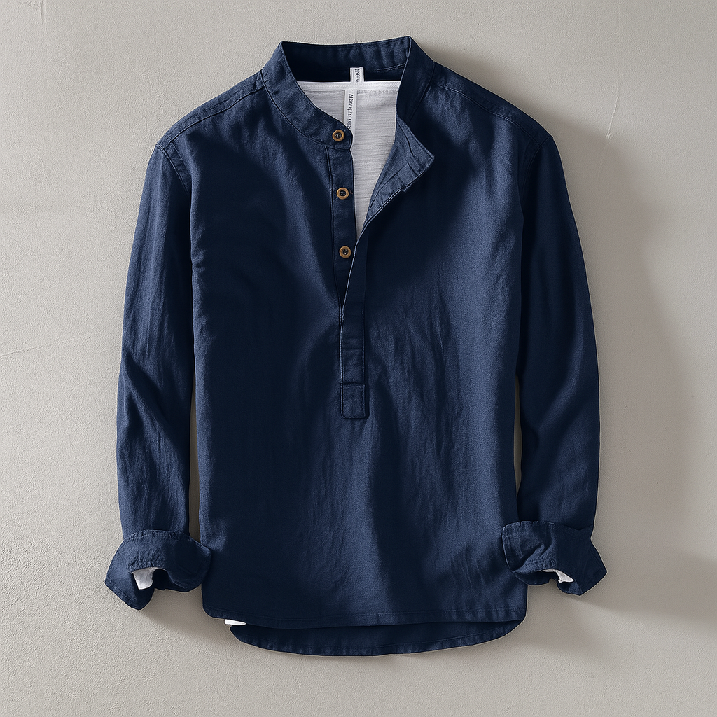 Men's Long Sleeve Casual Henley Shirt