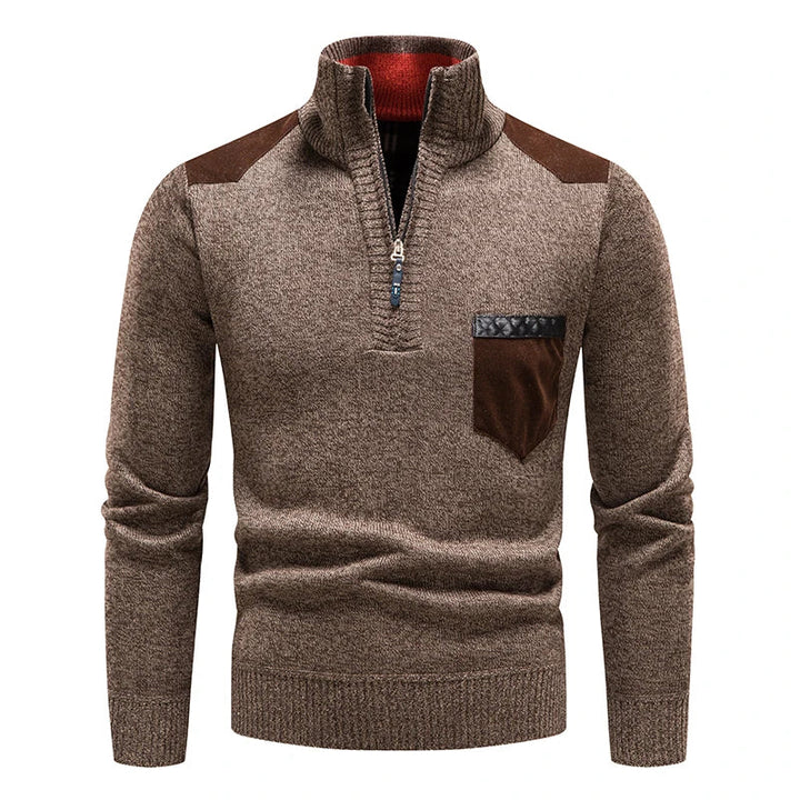 Men's Classic Knitting Sweater with Zipper for Stylish Comfort