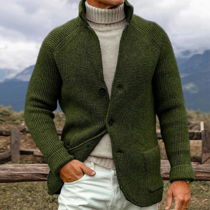 Men's Warm Raglan Sleeve Cardigan for Comfort and Style