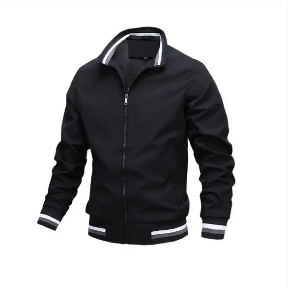Men's Lightweight Waterproof White Bomber Windbreaker Jacket