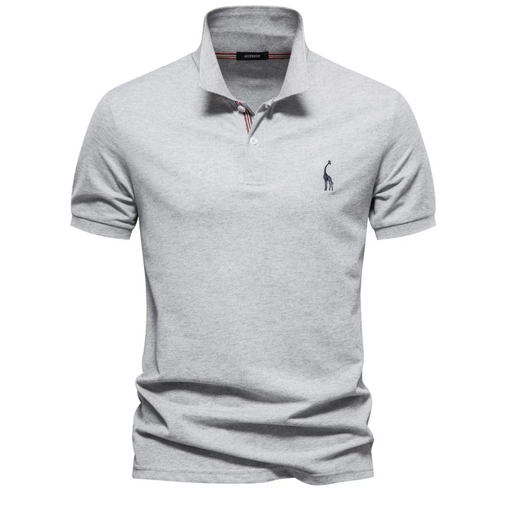 Men's Classic Polo Shirt with Giraffe Embroidery