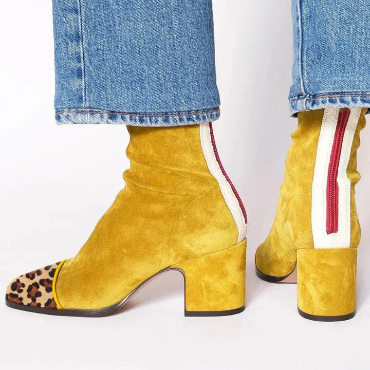 Women's Suede Block-Heel Ankle Boots