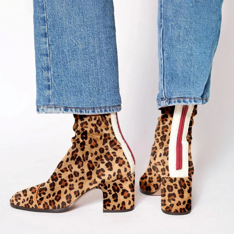 Women's Suede Block-Heel Ankle Boots