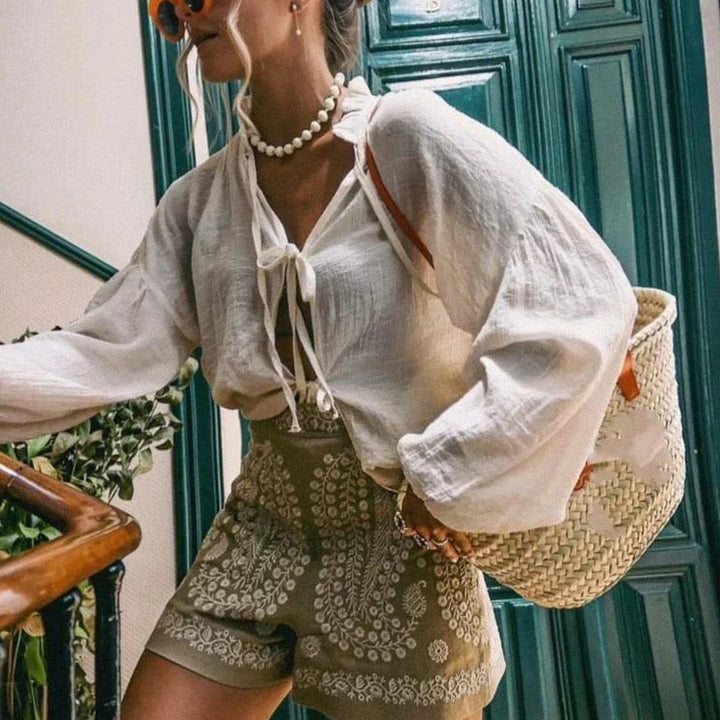 Cassie | Women's High Waist Linen Shorts