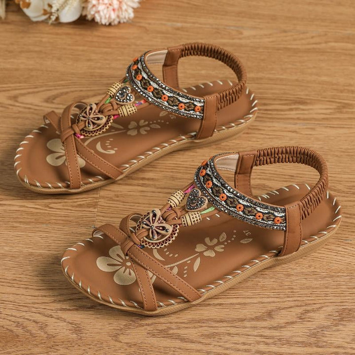 Cassie | Women's Pearl Embellished Flat Sandals