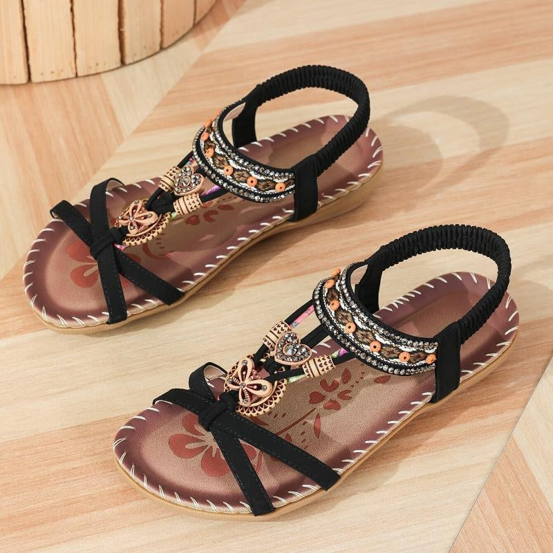 Cassie | Women's Pearl Embellished Flat Sandals