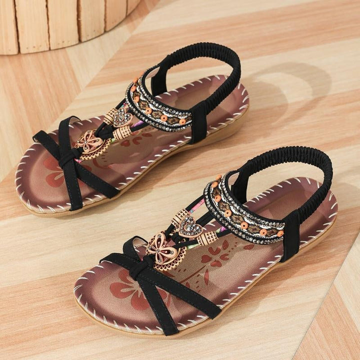 Cassie | Women's Pearl Embellished Flat Sandals