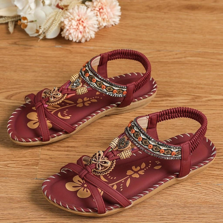 Cassie | Women's Pearl Embellished Flat Sandals