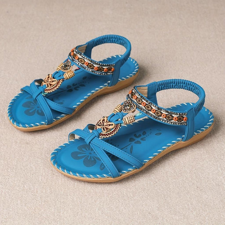 Cassie | Women's Pearl Embellished Flat Sandals