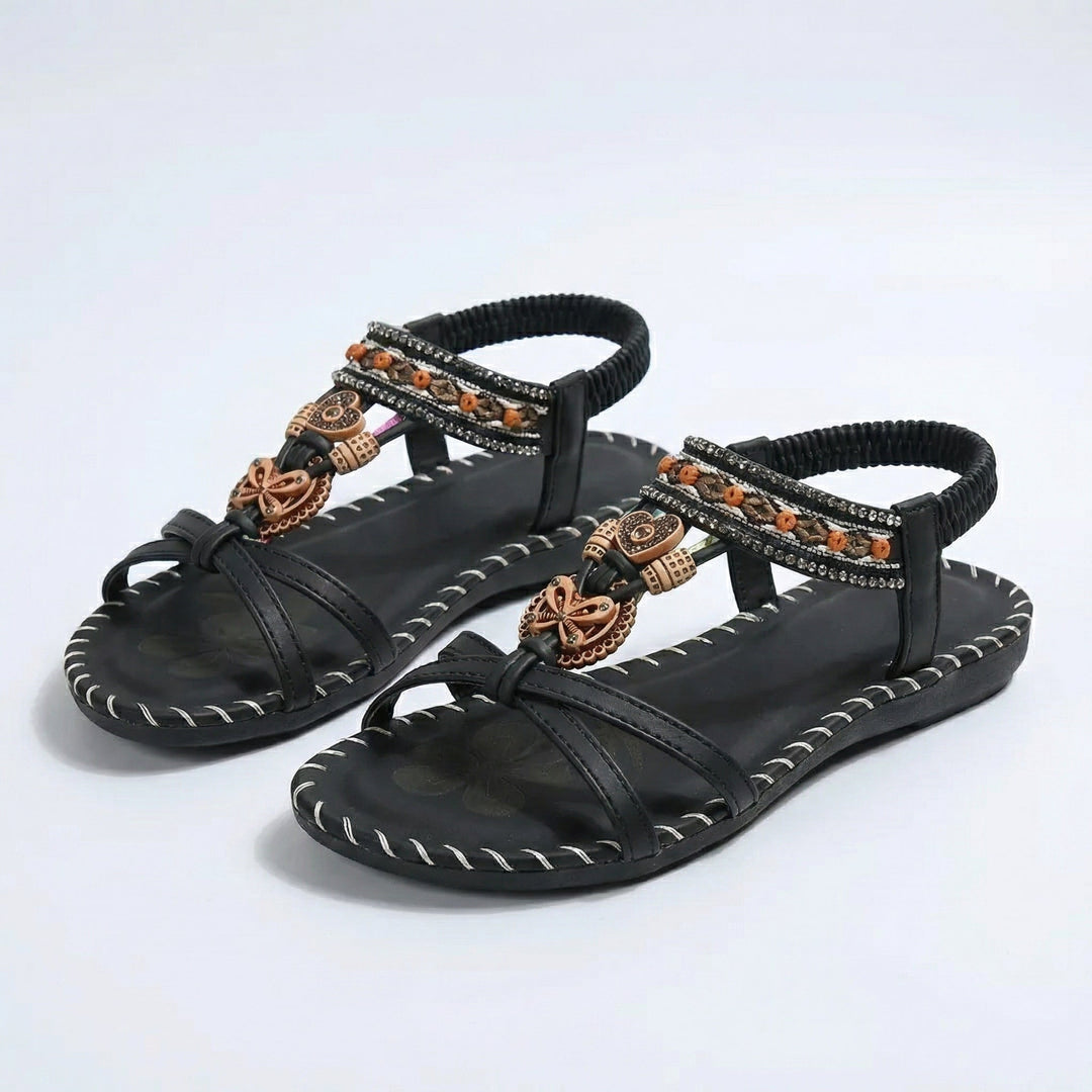 Cassie | Women's Pearl Embellished Flat Sandals