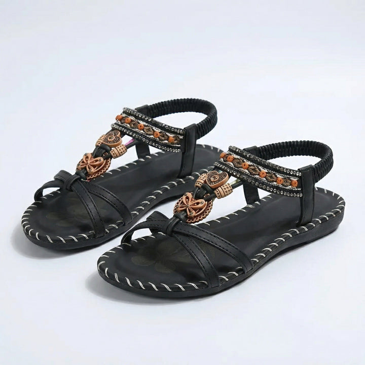 Cassie | Women's Pearl Embellished Flat Sandals