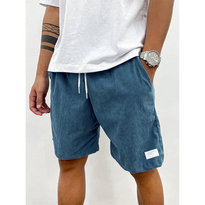Men's Casual Shorts with Side Pockets and Adjustable Waist
