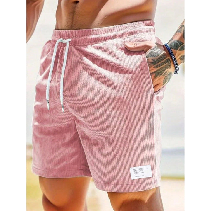 Men's Casual Shorts with Side Pockets and Adjustable Waist