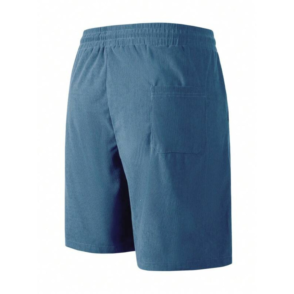 Men's Casual Shorts with Side Pockets and Adjustable Waist