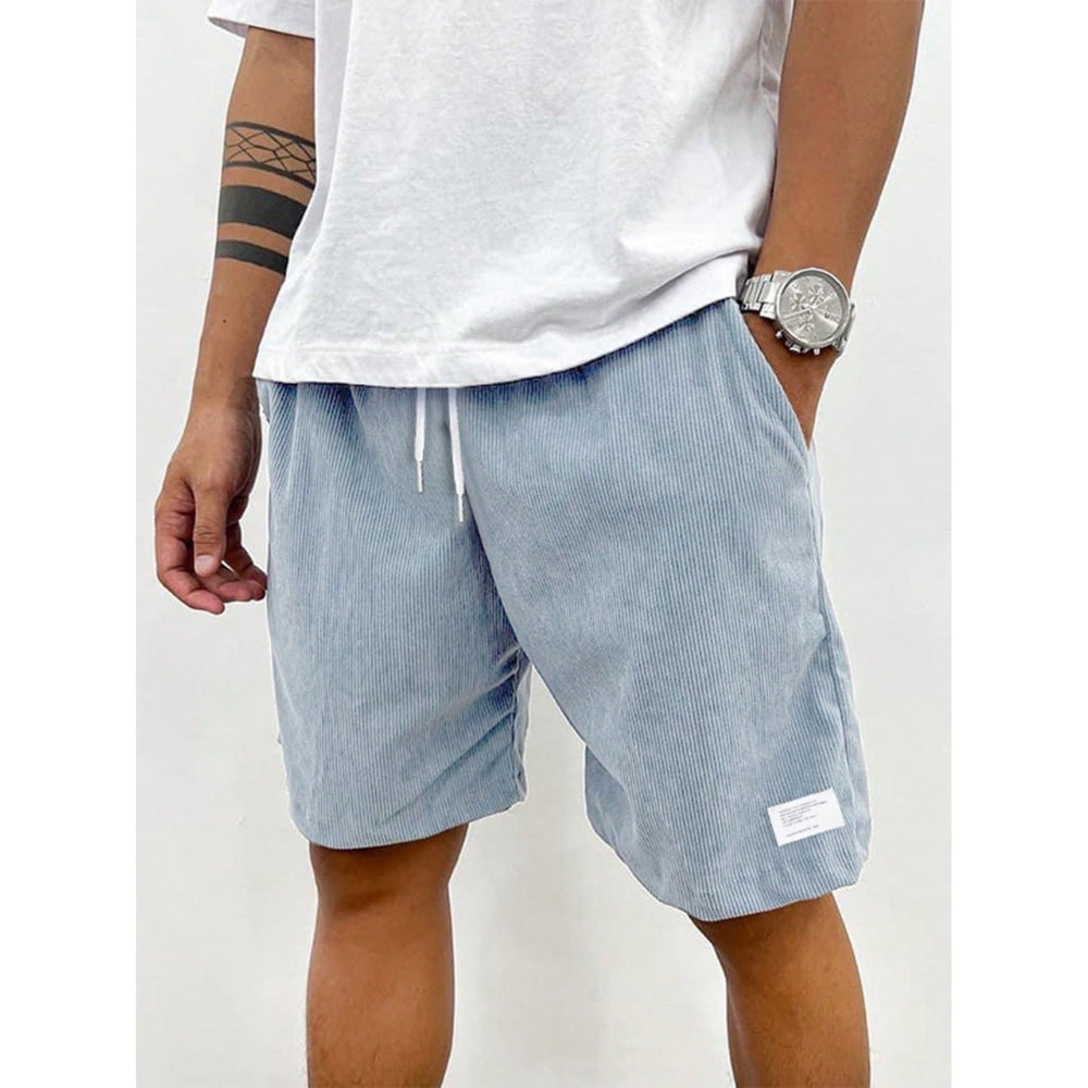 Men's Casual Shorts with Side Pockets and Adjustable Waist