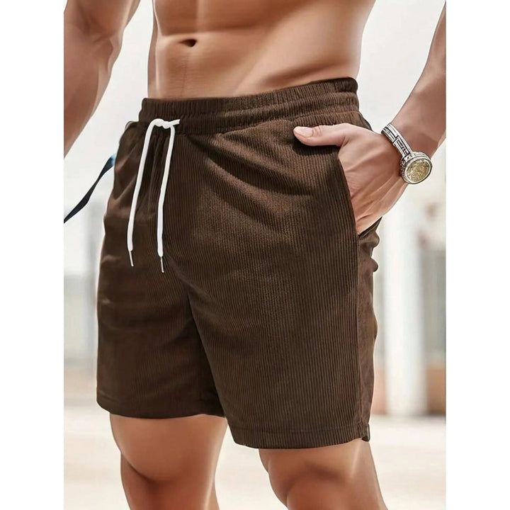 Men's Casual Shorts with Side Pockets and Adjustable Waist