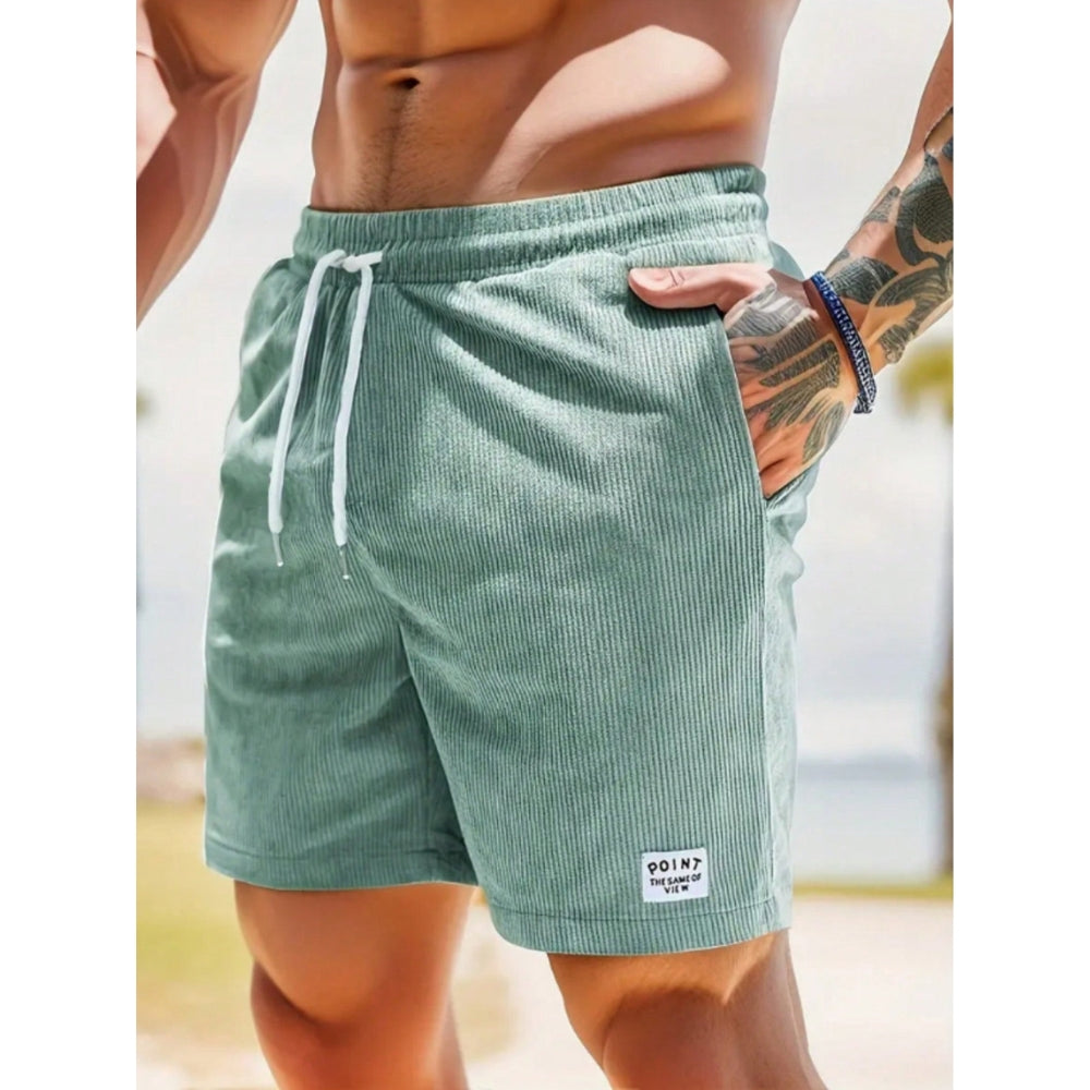 Men's Casual Shorts with Side Pockets and Adjustable Waist