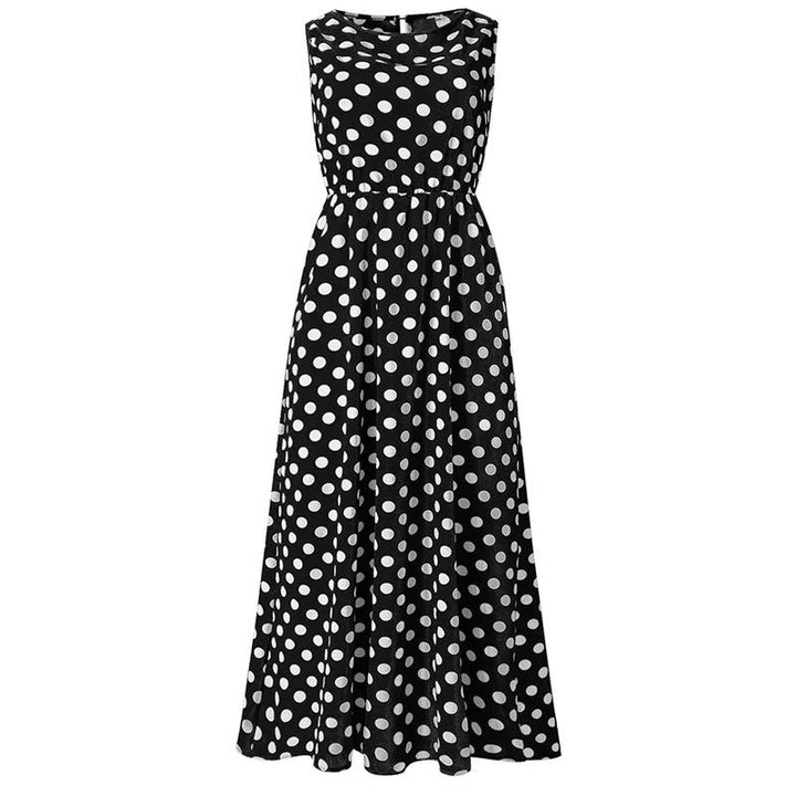 Women's Smart Dot Dress with Waist Detail