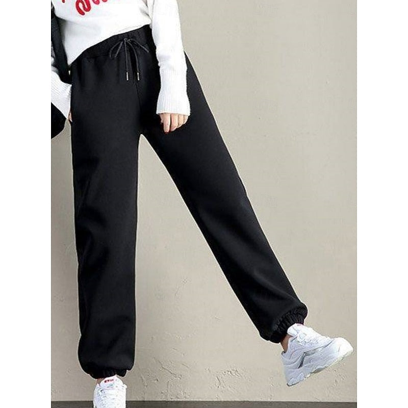 Women's High Waist Brushed Lined Fall Sweatpants