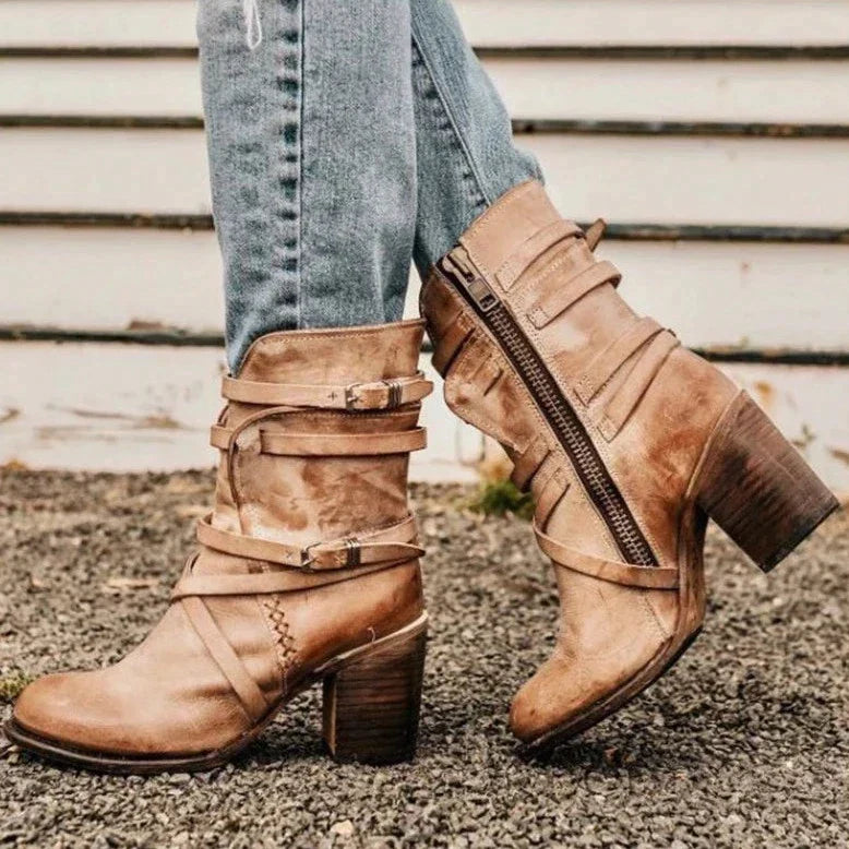 Women's Buckle-Strap Ankle Boots