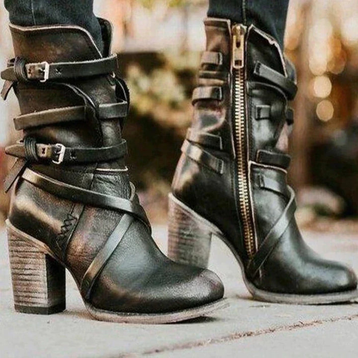 Women's Buckle-Strap Ankle Boots