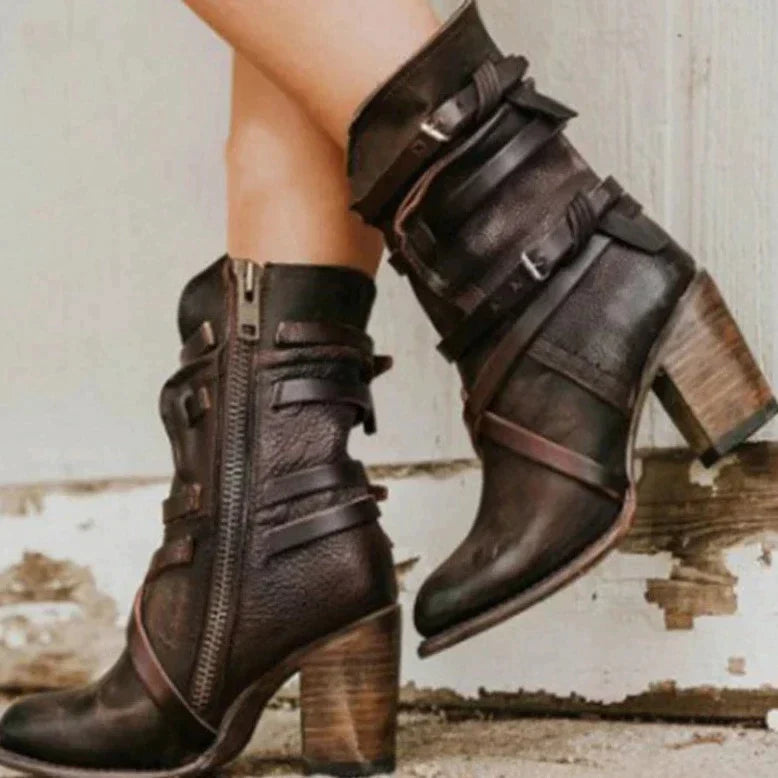 Women's Buckle-Strap Ankle Boots