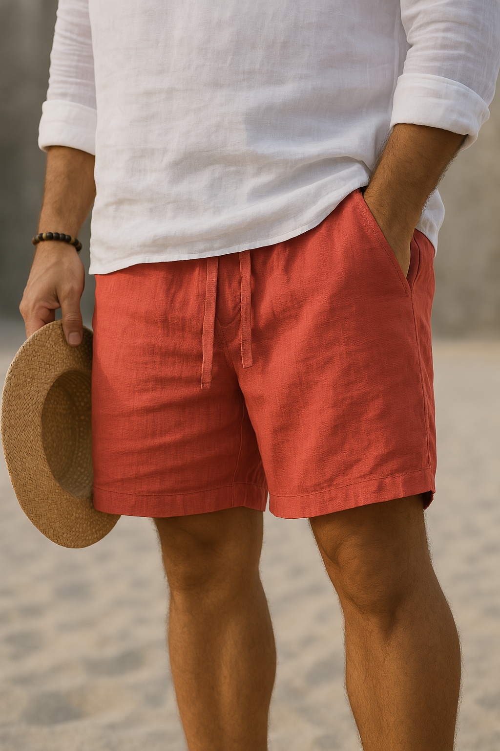 Men's Lightweight Cotton Linen Shorts - Breathable Summer Style