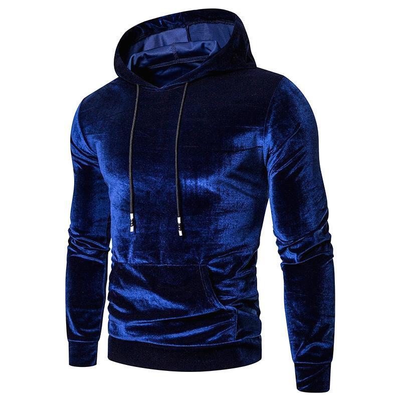 Men's Velour Hoodie with Drawstring