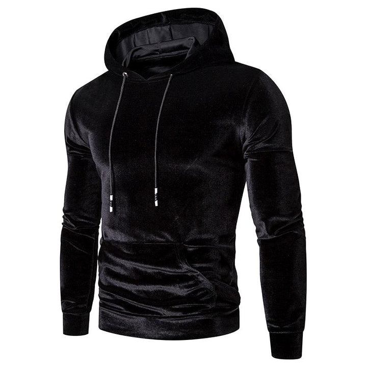 Men's Velour Hoodie with Drawstring