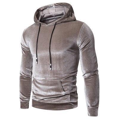 Men's Velour Hoodie with Drawstring