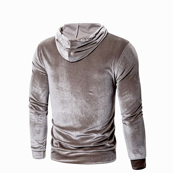 Men's Velour Hoodie with Drawstring