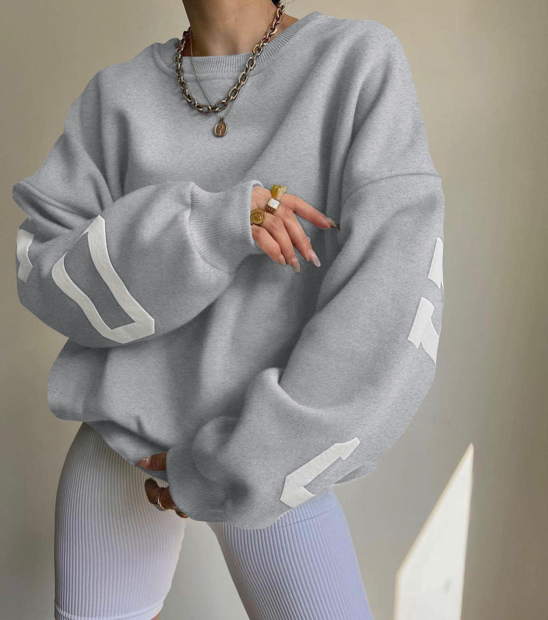 Women's Oversized Casual Sweatshirt with Unique Print