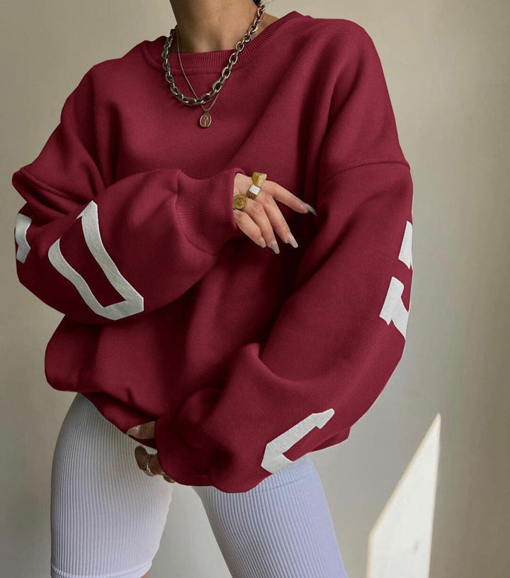Women's Oversized Casual Sweatshirt with Unique Print
