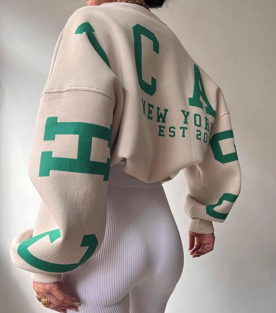 Women's Oversized Casual Sweatshirt with Unique Print